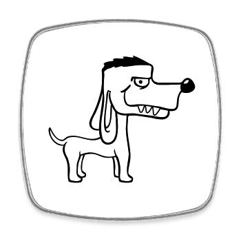 Chien Se Tient Méchant Méchant Dents Dangereuses Monstre Fun - Magnet carré - blanc - Devant
