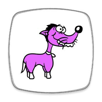 Dog Stands Stupid Guy Funny Stupid Crazy Funny - Square fridge magnet - white - Front