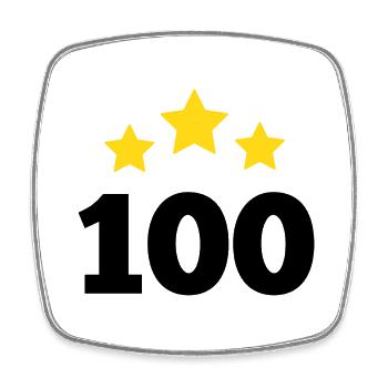 100 Jahre Stern - Geschenk zum 100-jährigen Jubiläum - Viereckiger Kühlschrankmagnet - Weiß - Vorne