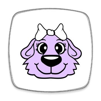 Dog Face Girl Cute Bow Female Woman - Square fridge magnet - white - Front