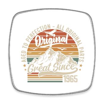 Vintage Né en 1965 | 60e Anniversaire Cadeau 1965 - Magnet carré - blanc - Devant