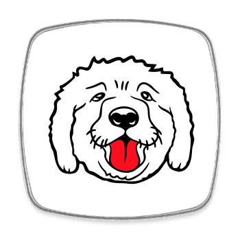 Cher chien tire la langue joyeusement - Magnet carré - blanc - Devant