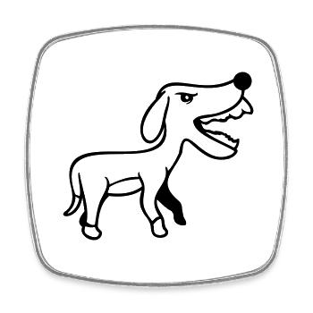 Dog, Furious, Biting, , Aggressive, Attack - Square fridge magnet - white - Front