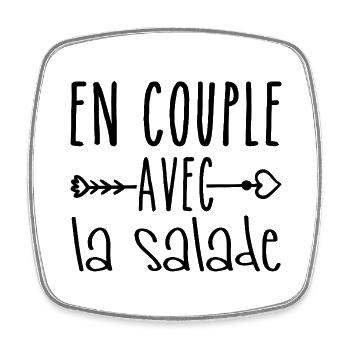 En Couple avec Salade, cadeau les Fans de Salade - Magnet carré - blanc - Devant