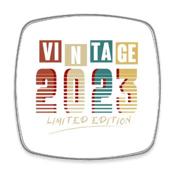 Vintage 2023: Limited Edition - 2nd Anniversary. - Square fridge magnet - white - Front