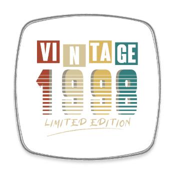 1998 Vintage 1998 né en 1998 anniversaire. Année 2 - Magnet carré - blanc - Devant