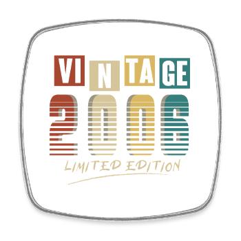 2006 Vintage 2006 né en 2006 anniversaire. Année 2 - Magnet carré - blanc - Devant