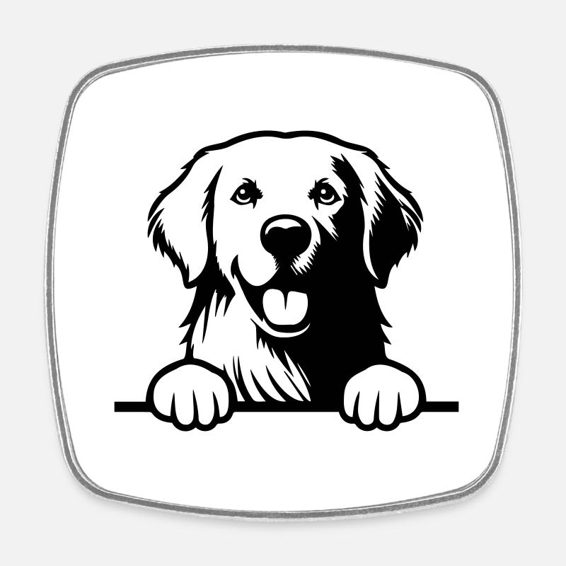Golden Retriever - Square fridge magnet - white
