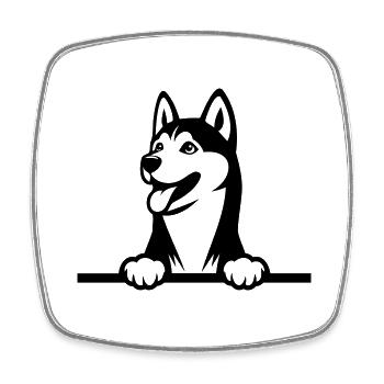 Husky - Square fridge magnet - white - Front