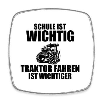 Tractor Trekker Tractor School Saying Gift - Square fridge magnet - white - Front