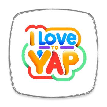 I Love To Yap 12 - Viereckiger Kühlschrankmagnet - Weiß - Vorne