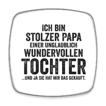 Papa Vater Vatertag Tochter - Viereckiger Kühlschrankmagnet - Weiß - Vorne