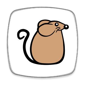 Maus Mäuschen Süße Kleine Ratte Nager Freundlich - Viereckiger Kühlschrankmagnet - Weiß - Vorne