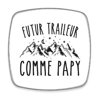 futur traileur cadeau garçon trail - Magnet carré - blanc - Devant