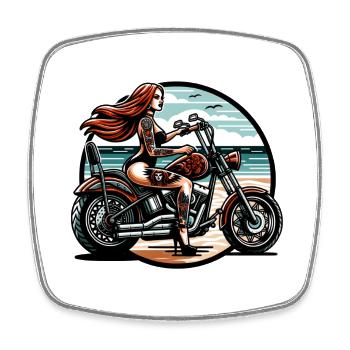 Motorrad Motorcycle.motocross dirtbike - Viereckiger Kühlschrankmagnet - Weiß - Vorne