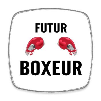 Zukunft Boxer - Viereckiger Kühlschrankmagnet - Weiß - Vorne