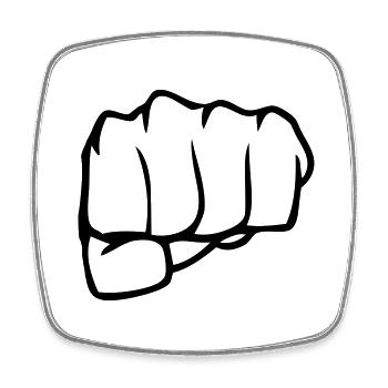 fist - Square fridge magnet - white - Front