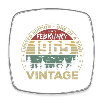 Cadeau Vintage Février 1965 Rétro Février 1965 - Magnet carré - blanc - Devant