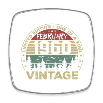 Cadeau Vintage Février 1960 Rétro Février 1960 - Magnet carré - blanc - Devant