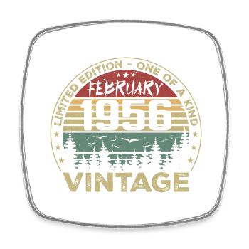 Cadeau Vintage Février 1956 Rétro Février 1956 - Magnet carré - blanc - Devant
