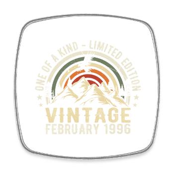 Anniversaire - février Cadeau Vintage février 1996 - Magnet carré - blanc - Devant