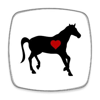 Horse Love Heart 2 - Square fridge magnet - white - Front