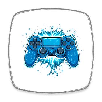 Gaming Controller Blitze Gamer Konsole Geschenk - Viereckiger Kühlschrankmagnet - Weiß - Vorne