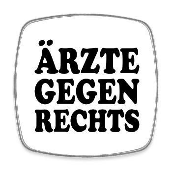 Ärzte gegen rechts - Viereckiger Kühlschrankmagnet - Weiß - Vorne