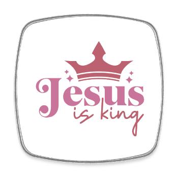 Jesus is king - Square fridge magnet - white - Front