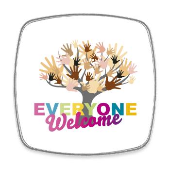 Everyone Welcome - Viereckiger Kühlschrankmagnet - Weiß - Vorne