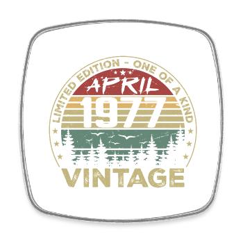 Cadeau Vintage Avril 1977 Anniversaire - Magnet carré - blanc - Devant
