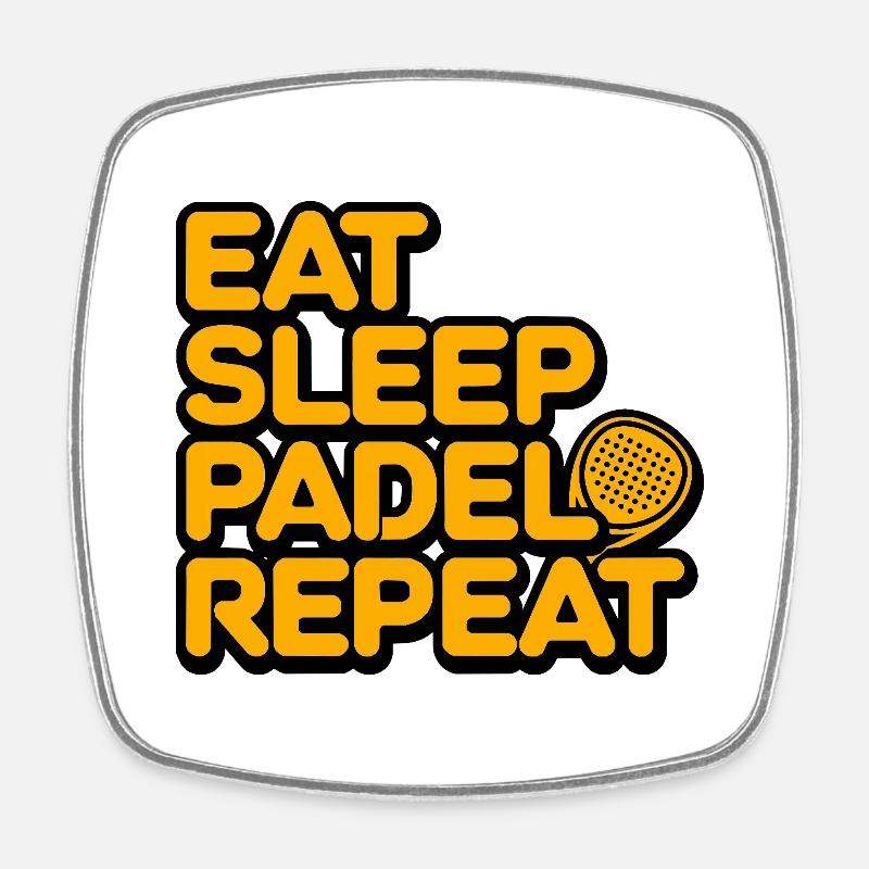 Eat sleep padel repeat 2 - Viereckiger Kühlschrankmagnet - Weiß