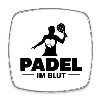 Padel im Blut 2 - Viereckiger Kühlschrankmagnet - Weiß - Vorne