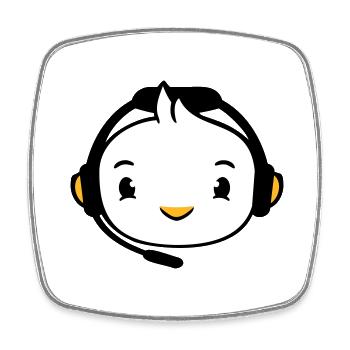 Duck Gamer Gaming Voice Chat Headset Console Game - Square fridge magnet - white - Front