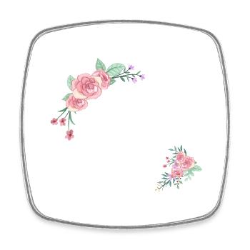 Letter s flowers - Square fridge magnet - white - Front