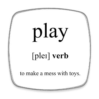 Play | spielen Definition Dictionary - Viereckiger Kühlschrankmagnet - Weiß - Vorne