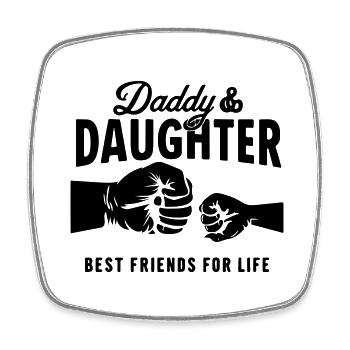 daddy daughter best friends for life - Square fridge magnet - white - Front
