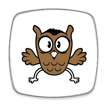 Owl Eagle Owl Jumps Funny, Jumping Jack Flies Flutters - Square fridge magnet - white - Front