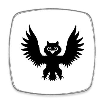 Eule Vogel Uhu Nachtvogel Rabe schwarz fliegt Cool - Viereckiger Kühlschrankmagnet - Weiß - Vorne