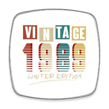 Vintage 1989: Limited Edition - 36th Anniversary. - Square fridge magnet - white - Front