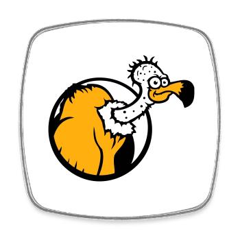 Geier Aasfresser Vogel lustig Geiern Aasgeier Spaß - Viereckiger Kühlschrankmagnet - Weiß - Vorne