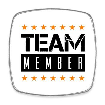 Team Member - Square fridge magnet - white - Front