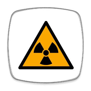 Radioaktiv - Viereckiger Kühlschrankmagnet - Weiß - Vorne