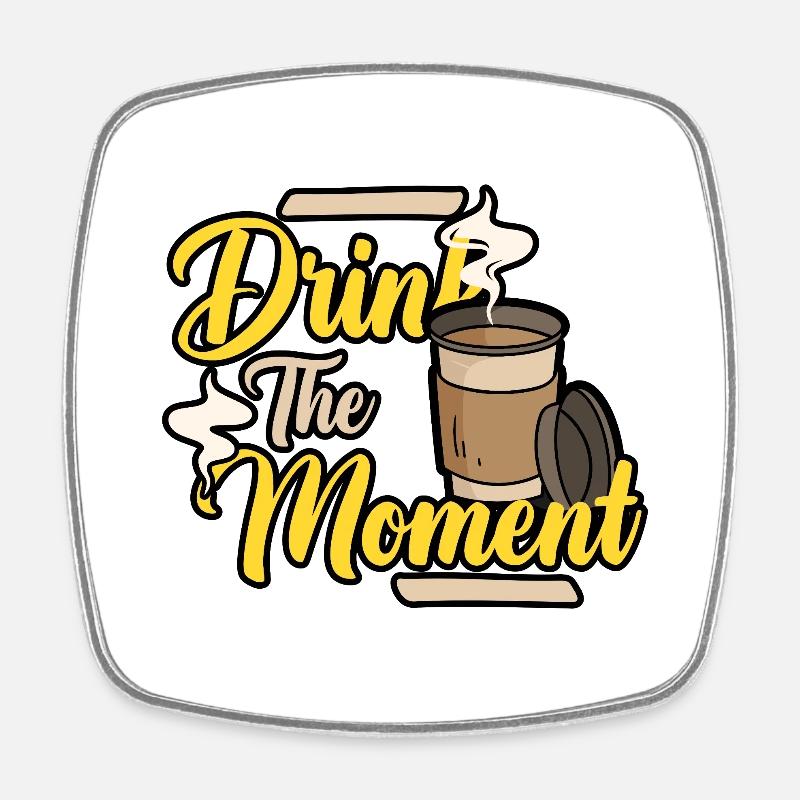 Coffee break - Square fridge magnet - white
