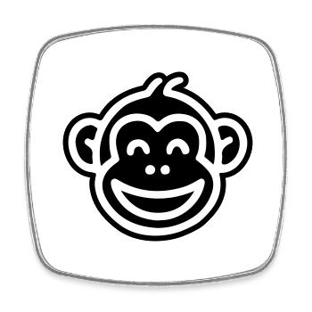 Monkey Head Funny - Square fridge magnet - white - Front