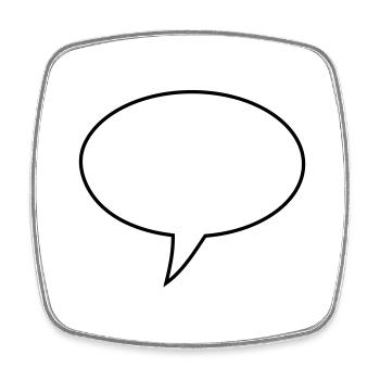 Speech Bubble Design Links - Square fridge magnet - white - Front