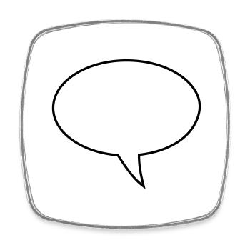 Speech bubble design right - Square fridge magnet - white - Front