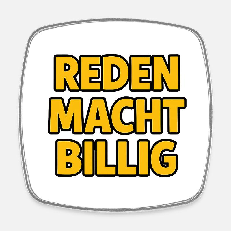 Speak - Square fridge magnet - white
