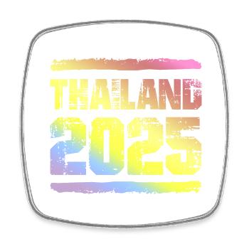 Thailand 2025 Bunt - Viereckiger Kühlschrankmagnet - Weiß - Vorne