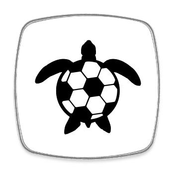Water Turtle Football Sports Hobby Club Fan - Square fridge magnet - white - Front